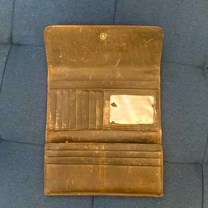 Frye Melissa Wallet Distressed Brown Leather